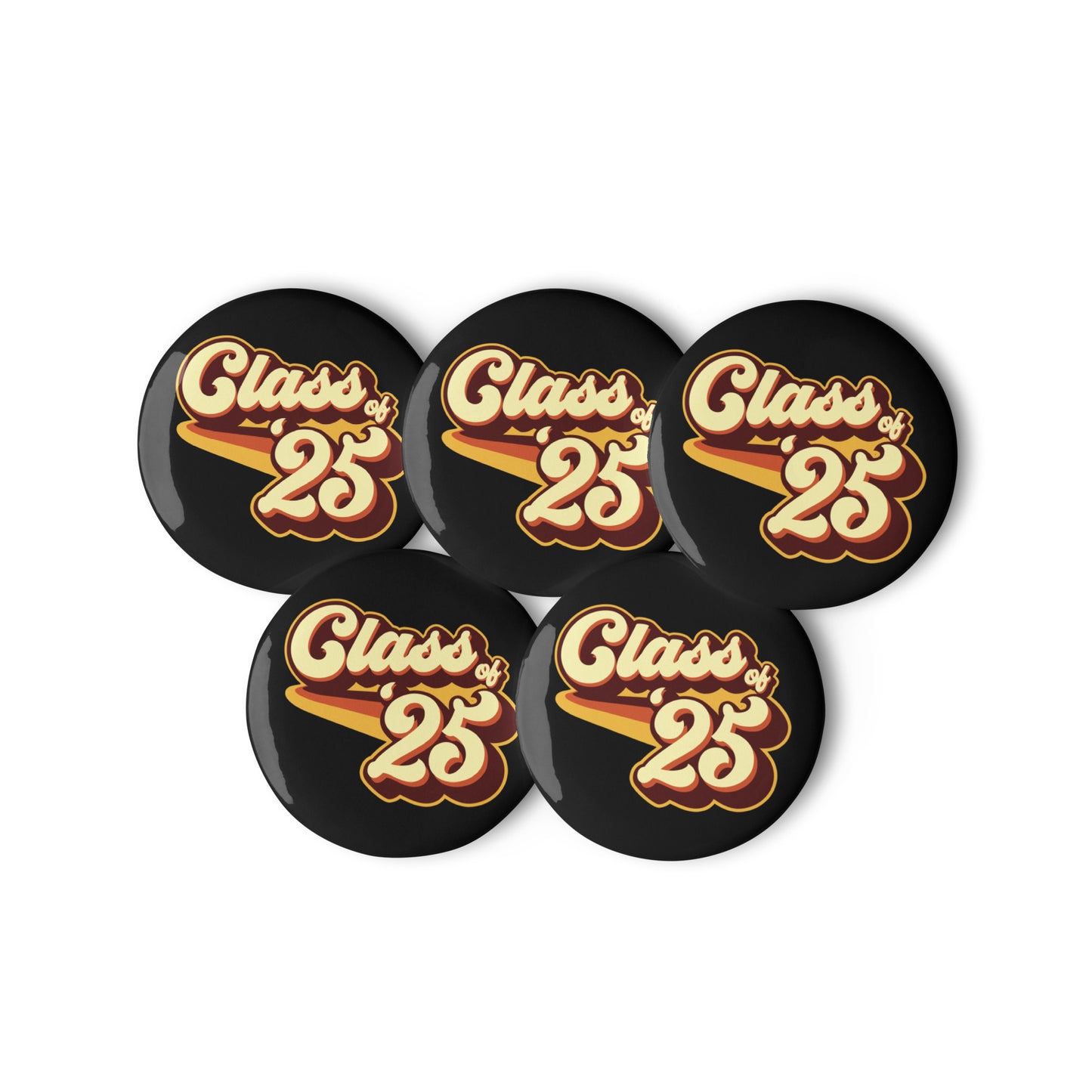 Class of 25 Retro 2025 Set of pin buttons