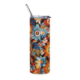 Retro Bloom 20 oz Insulated Stainless Steel Tumbler with Reusable Straw