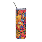 Blossom Swirl 20 oz Insulated Stainless Steel Tumbler with Metal Straw