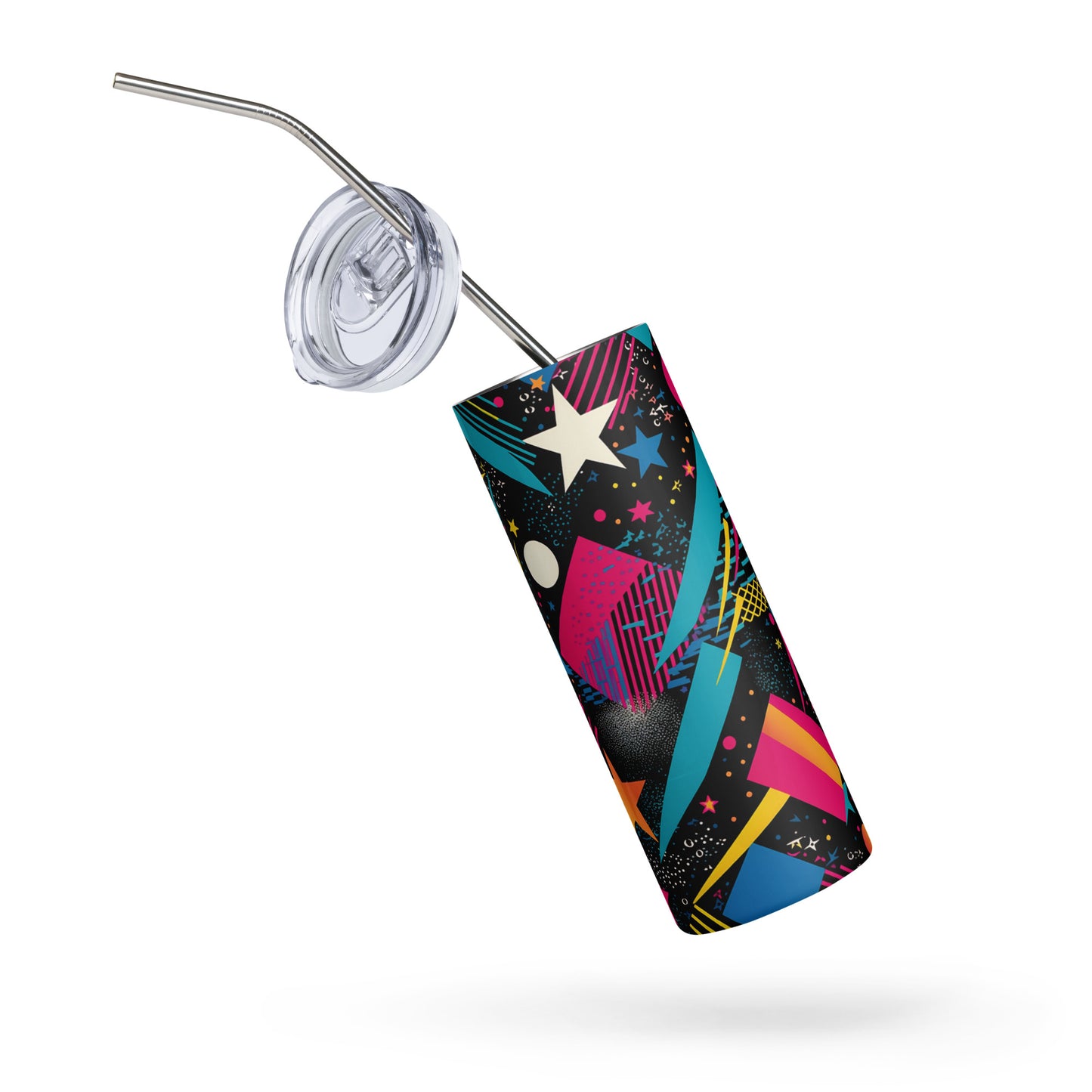 Galactic Retro 20 oz Insulated Stainless Steel Tumbler with Metal Straw