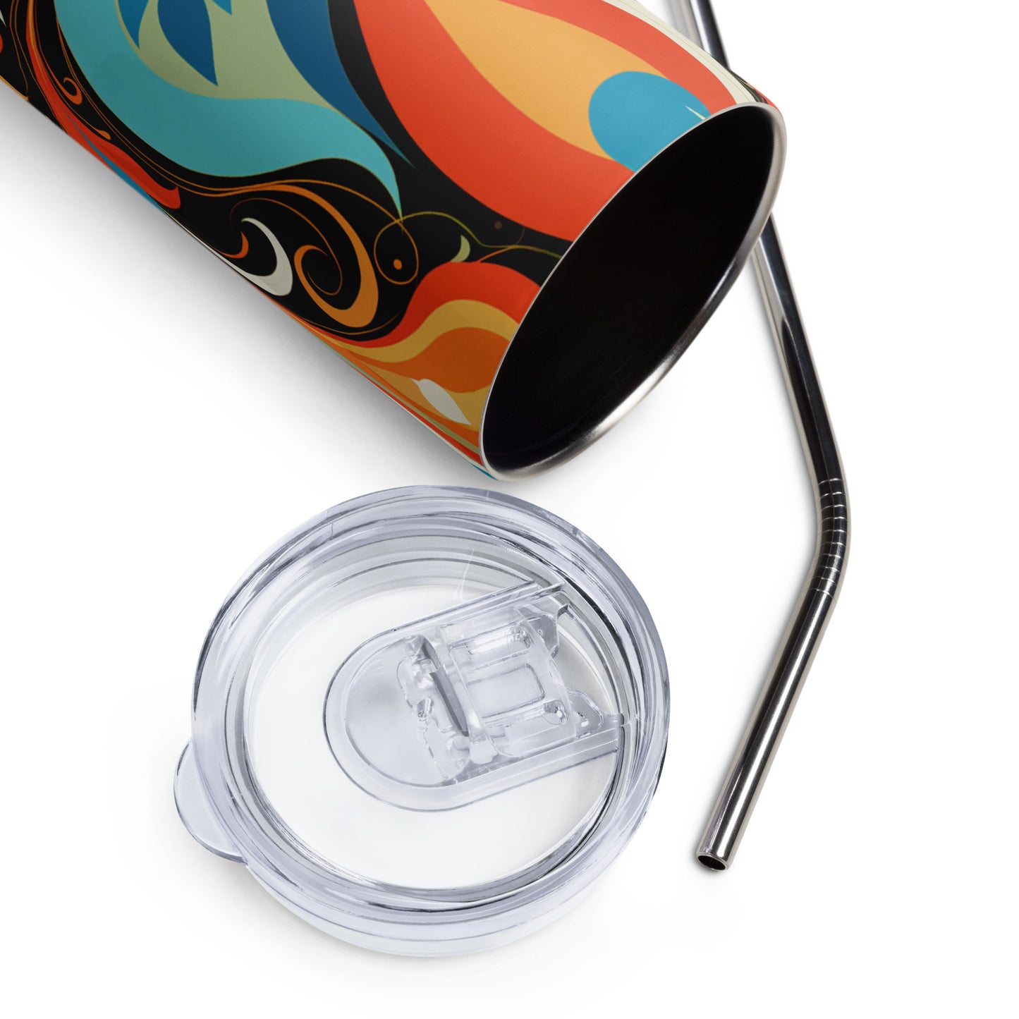 Swirling Elegance 20 oz Insulated Stainless Steel Tumbler with Metal Straw