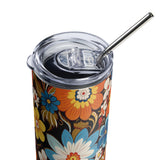 Retro Bloom 20 oz Insulated Stainless Steel Tumbler with Reusable Straw
