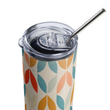 Mid-Century Teardrop 20 oz Insulated Stainless Steel Tumbler with Metal Straw