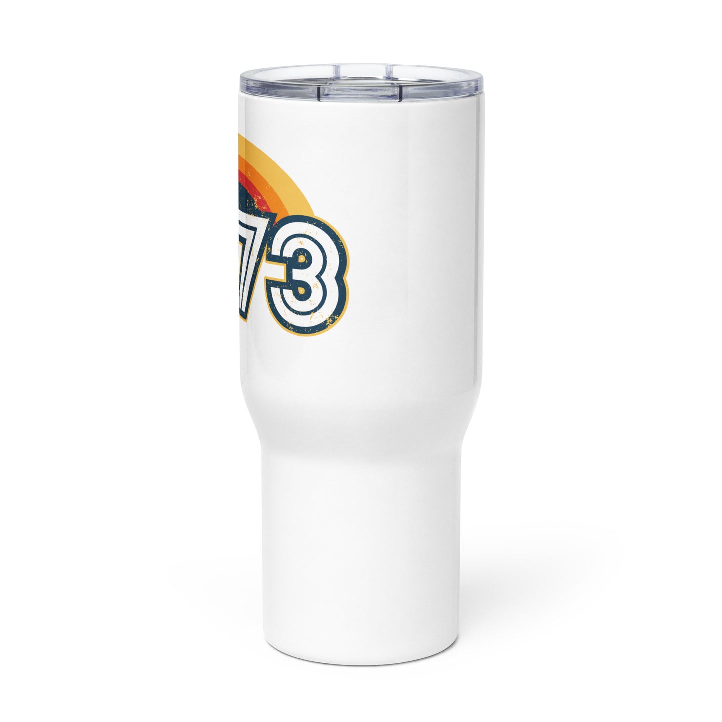1973 Retro Sunset Travel mug with a handle