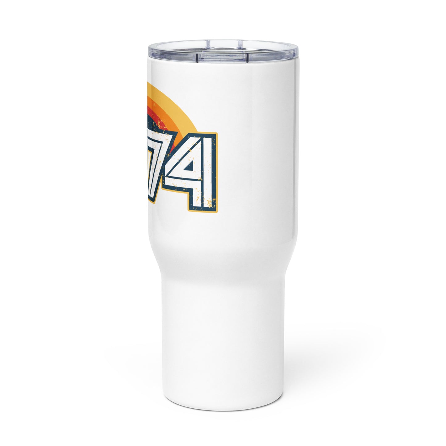 1974 Retro Sunset Travel mug with a handle
