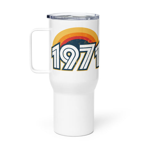 1971 Retro Sunset Travel mug with a handle