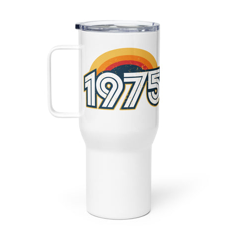1975 Retro Sunset Travel mug with a handle