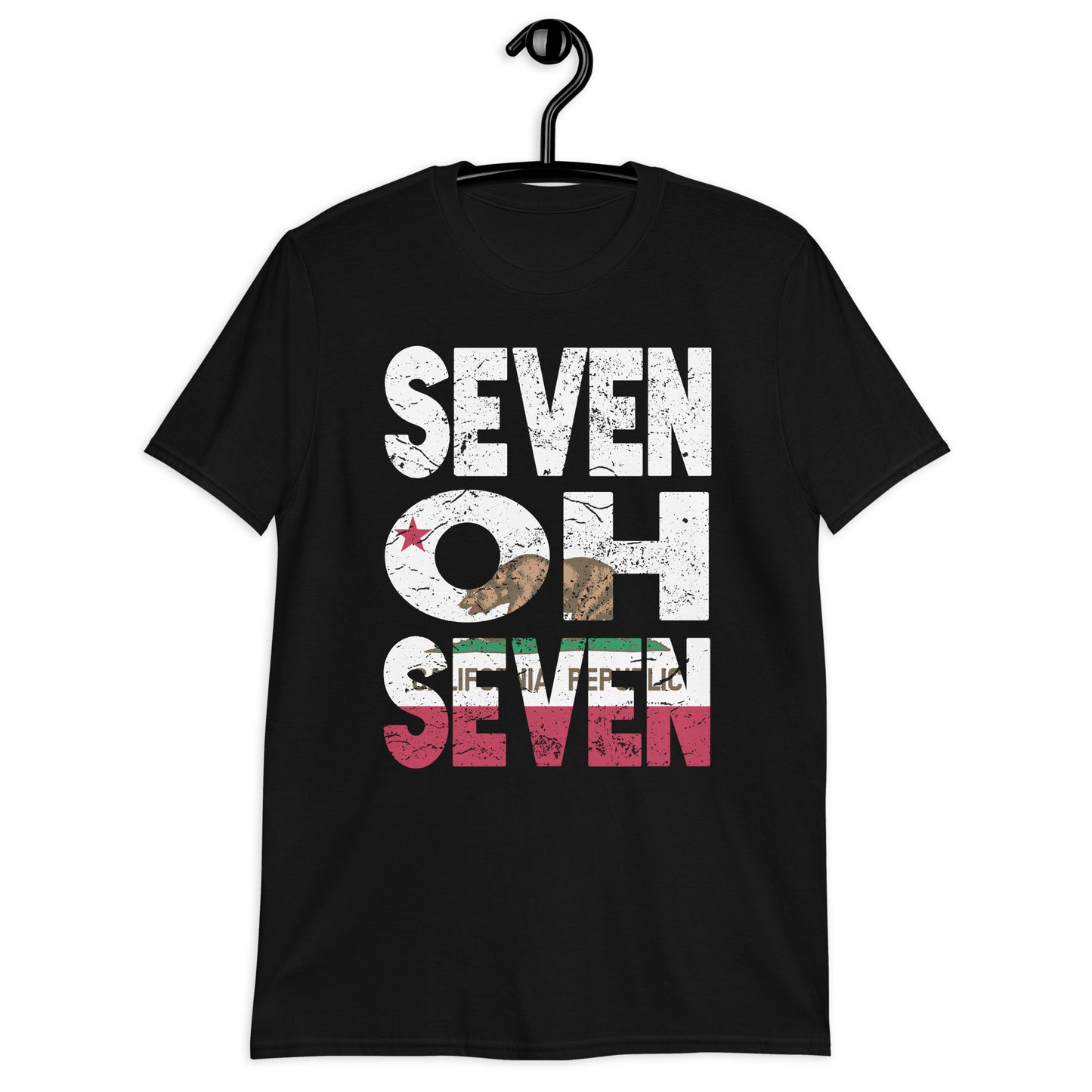 707 Area Code California Republic flag Short-Sleeve Unisex T-Shirt