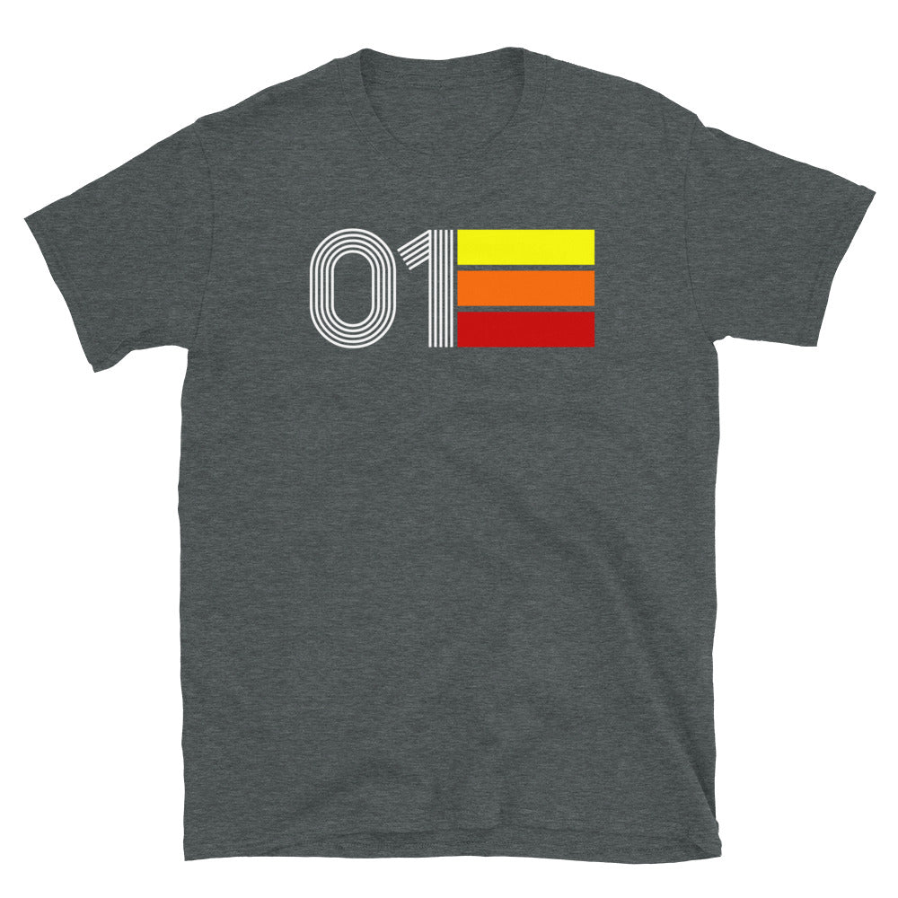 01 - RETRO TRI-LINE MEN'S WOMEN'S SHORT-SLEEVE UNISEX T-SHIRT