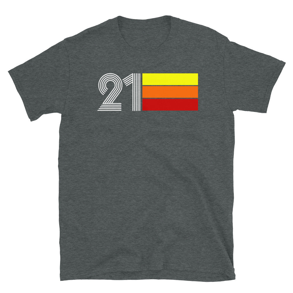 21 - RETRO TRI-LINE MEN'S WOMEN'S SHORT-SLEEVE UNISEX T-SHIRT