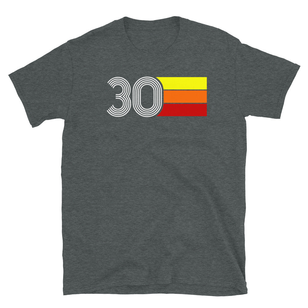 30 - RETRO TRI-LINE MEN'S WOMEN'S SHORT-SLEEVE UNISEX T-SHIRT