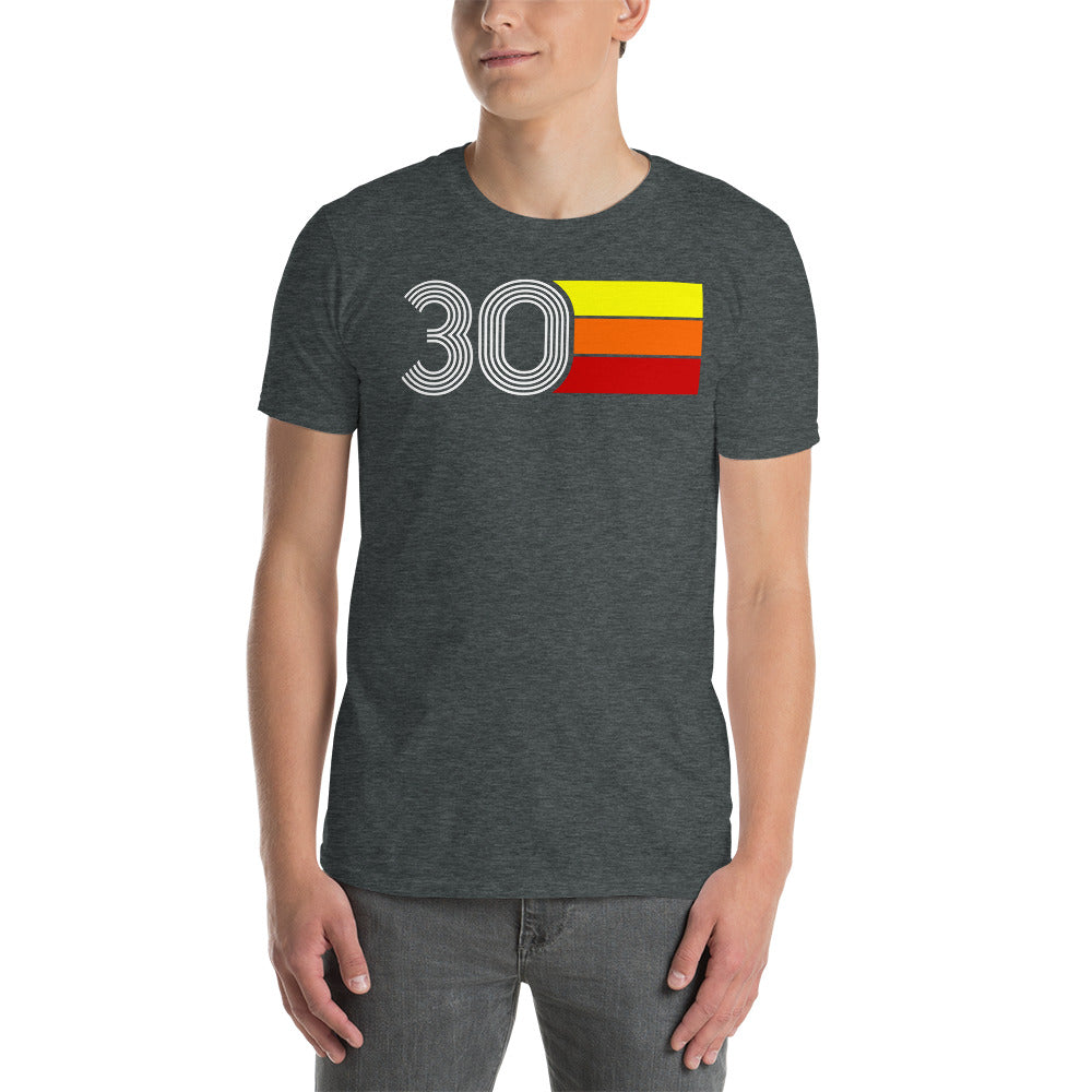 30 - RETRO TRI-LINE MEN'S WOMEN'S SHORT-SLEEVE UNISEX T-SHIRT
