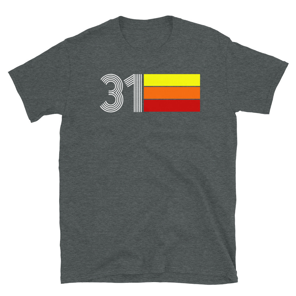 31 - RETRO TRI-LINE MEN'S WOMEN'S SHORT-SLEEVE UNISEX T-SHIRT