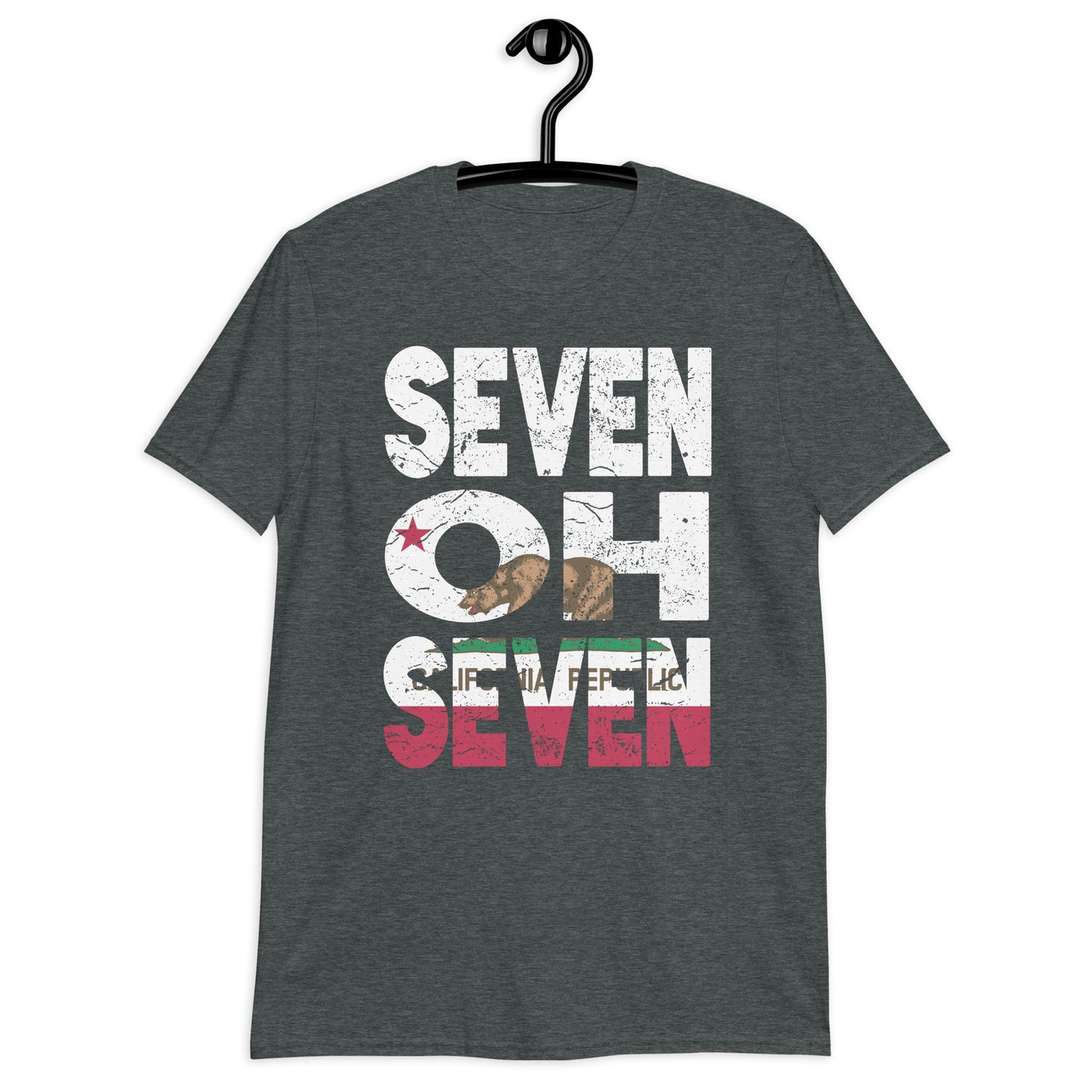 707 Area Code California Republic flag Short-Sleeve Unisex T-Shirt