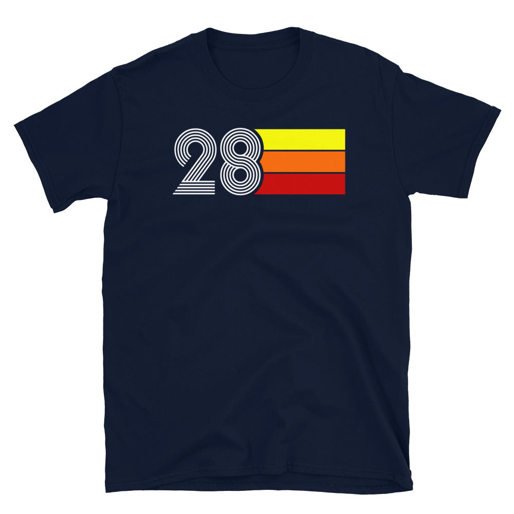 28 - RETRO TRI-LINE MEN'S WOMEN'S SHORT-SLEEVE UNISEX T-SHIRT