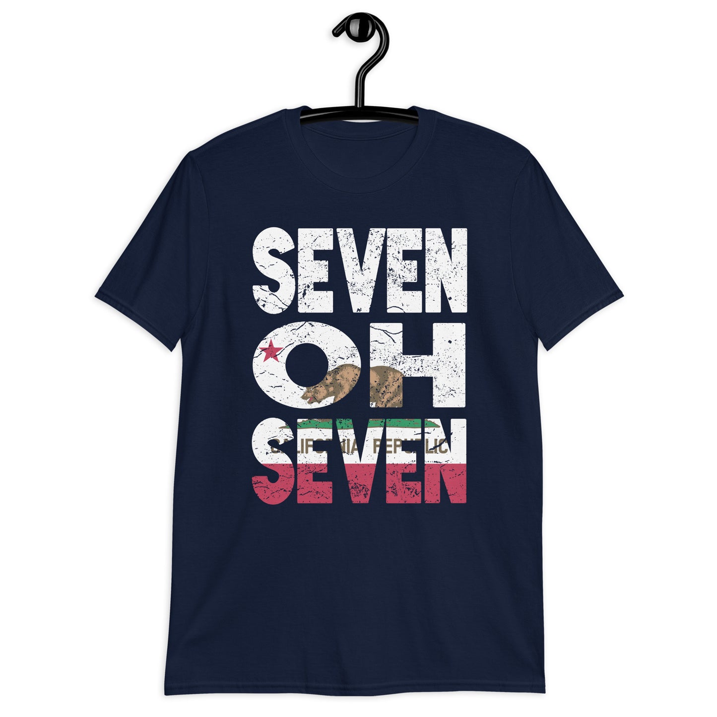 707 Area Code California Republic flag Short-Sleeve Unisex T-Shirt