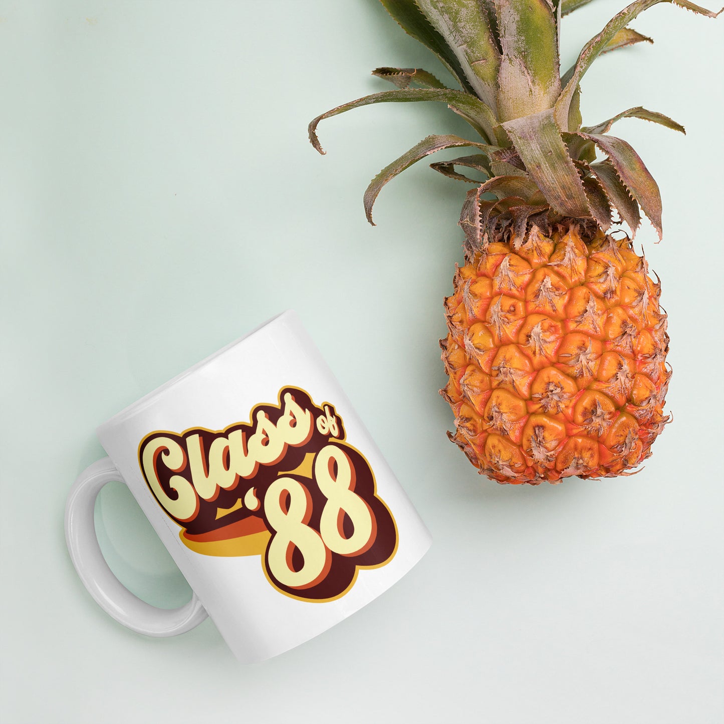 Class of 88 Graduation Reunion Retro 1988 White glossy mug