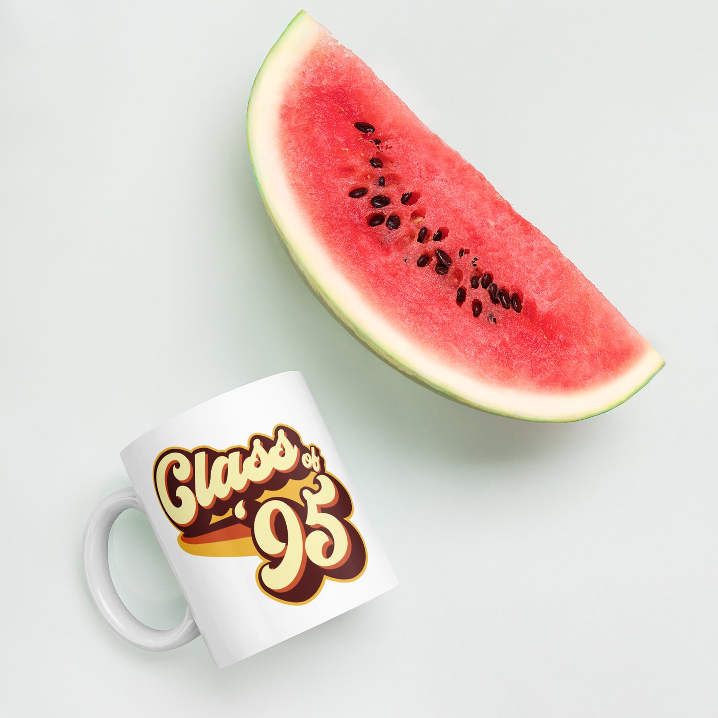 Class of 95 Graduation Reunion Retro 1995 White glossy mug