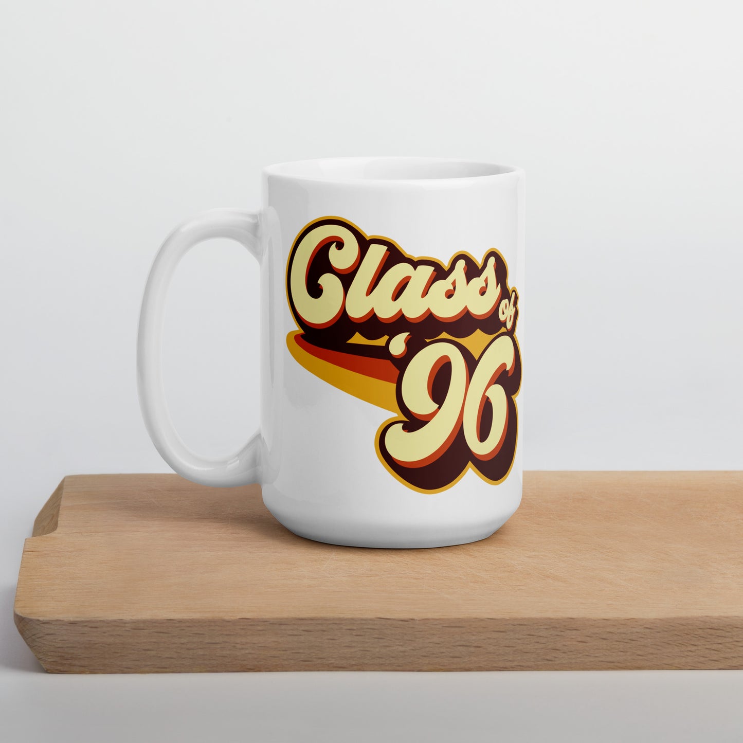 Class of 96 Graduation Reunion Retro 1996 White glossy mug