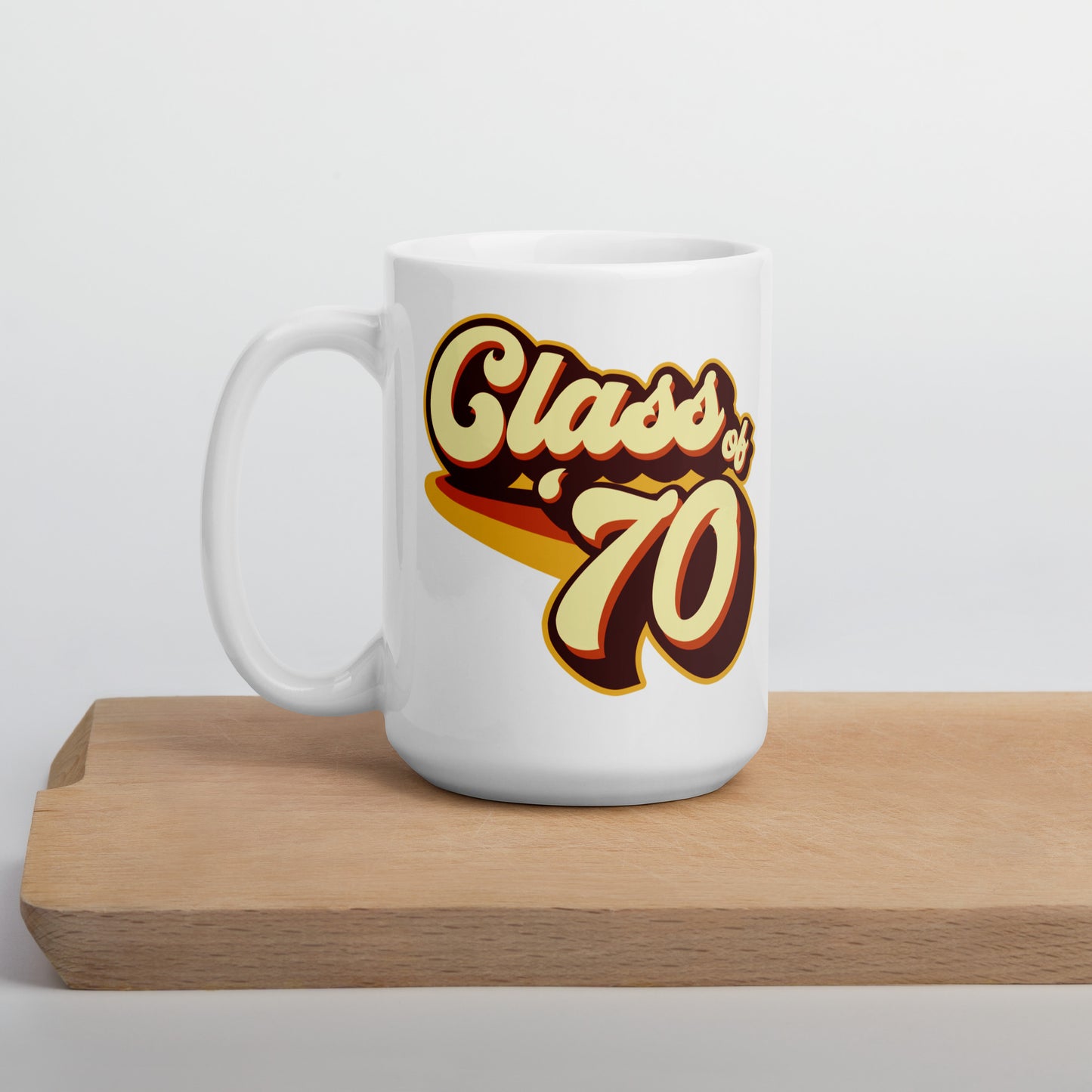 Class of 70 Graduation Reunion Retro 1970 White glossy mug