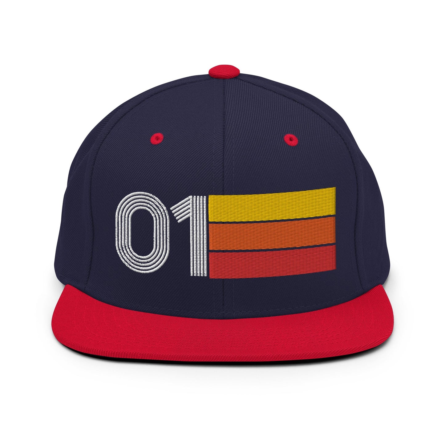 01 - Number One Retro Tri-Line Snapback Hat - Styleuniversal