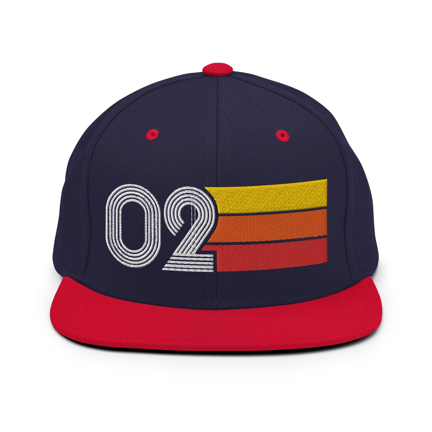 02 - Number Two Retro Tri-Line Snapback Hat - Styleuniversal