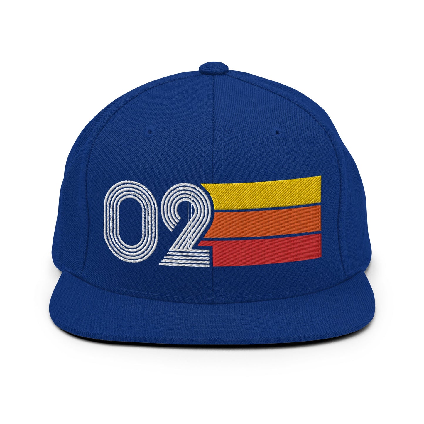 02 - Number Two Retro Tri-Line Snapback Hat - Styleuniversal