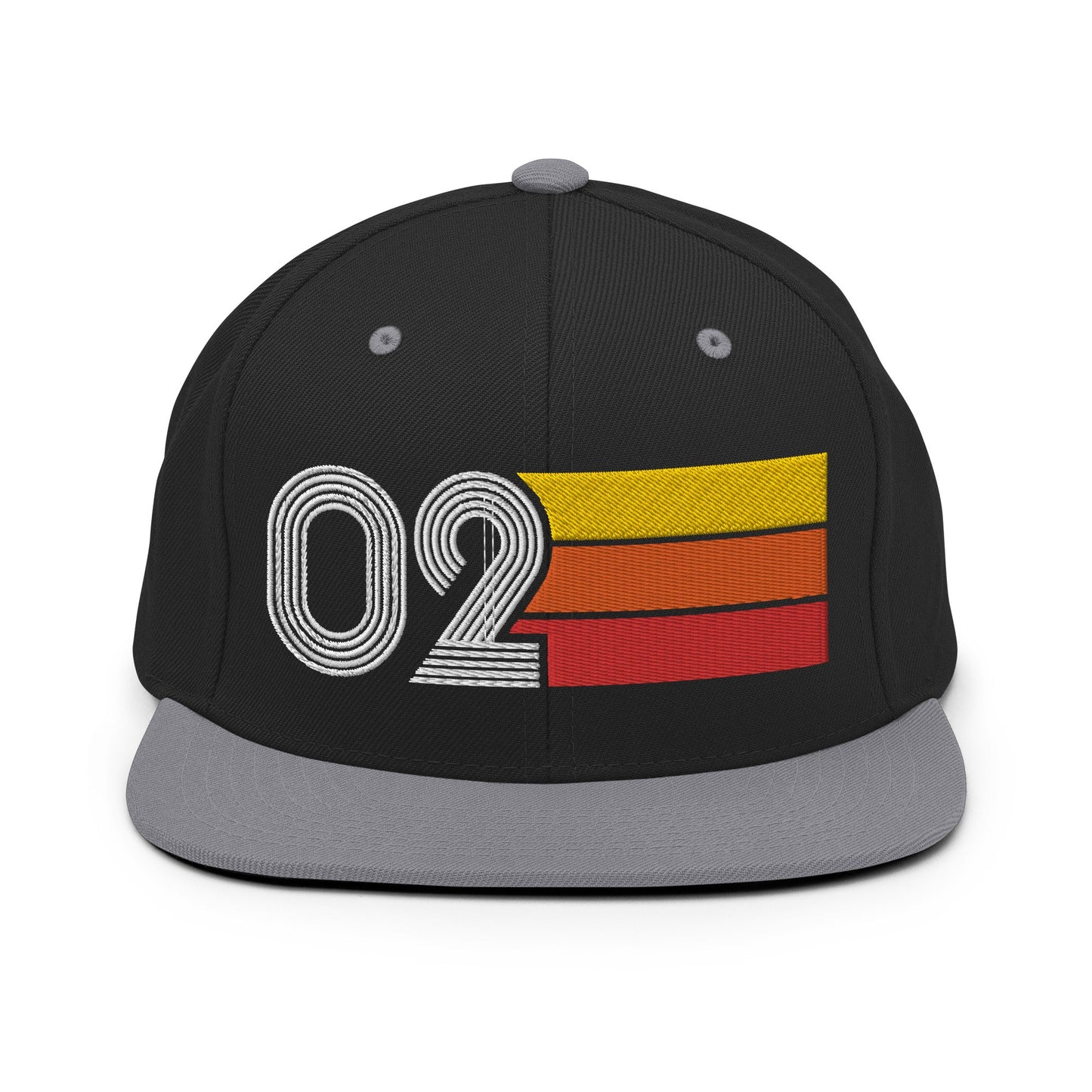 02 - Number Two Retro Tri-Line Snapback Hat - Styleuniversal
