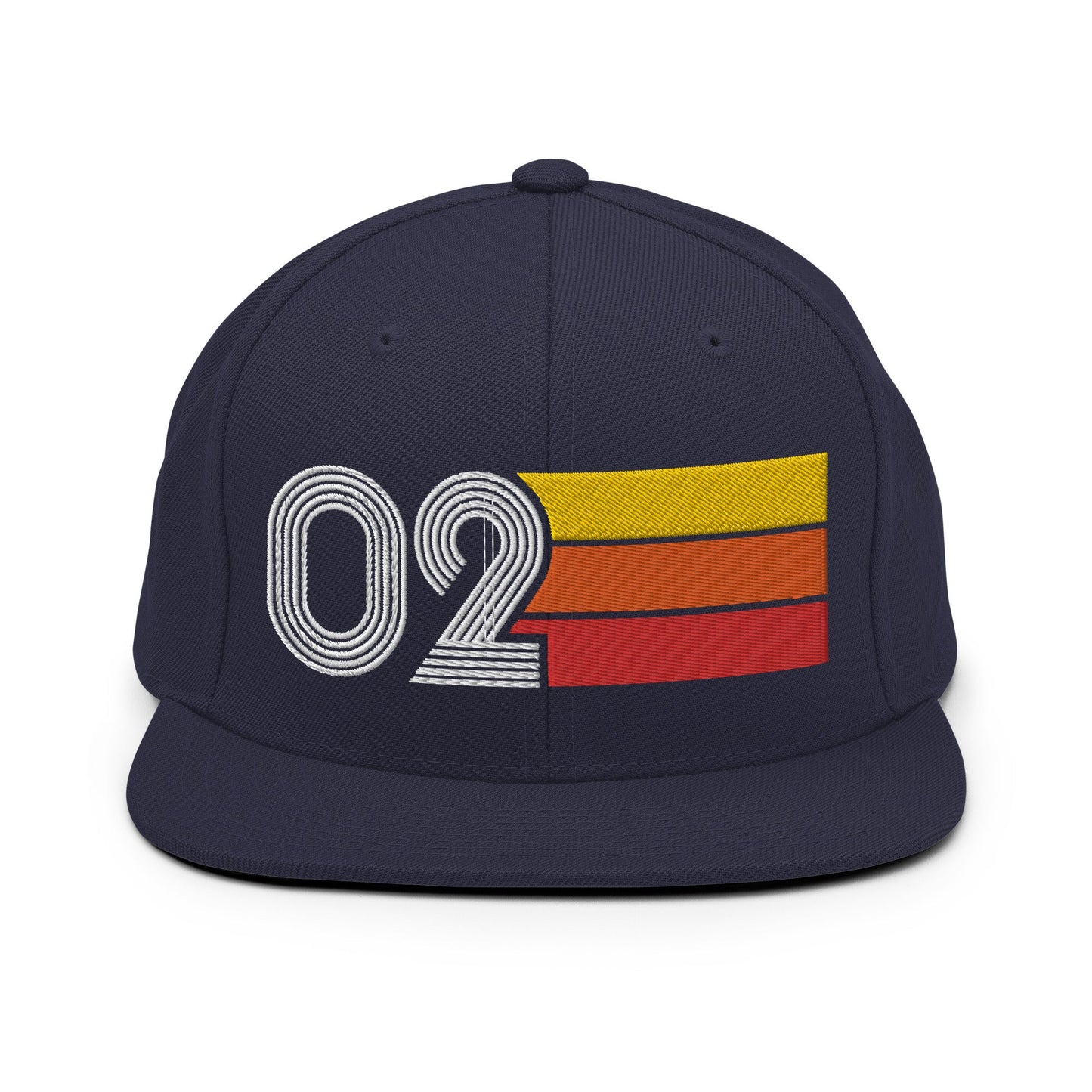 02 - Number Two Retro Tri-Line Snapback Hat - Styleuniversal
