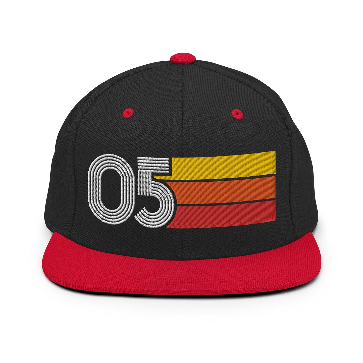 05 - Number Five Retro Tri-Line Snapback Hat - Styleuniversal