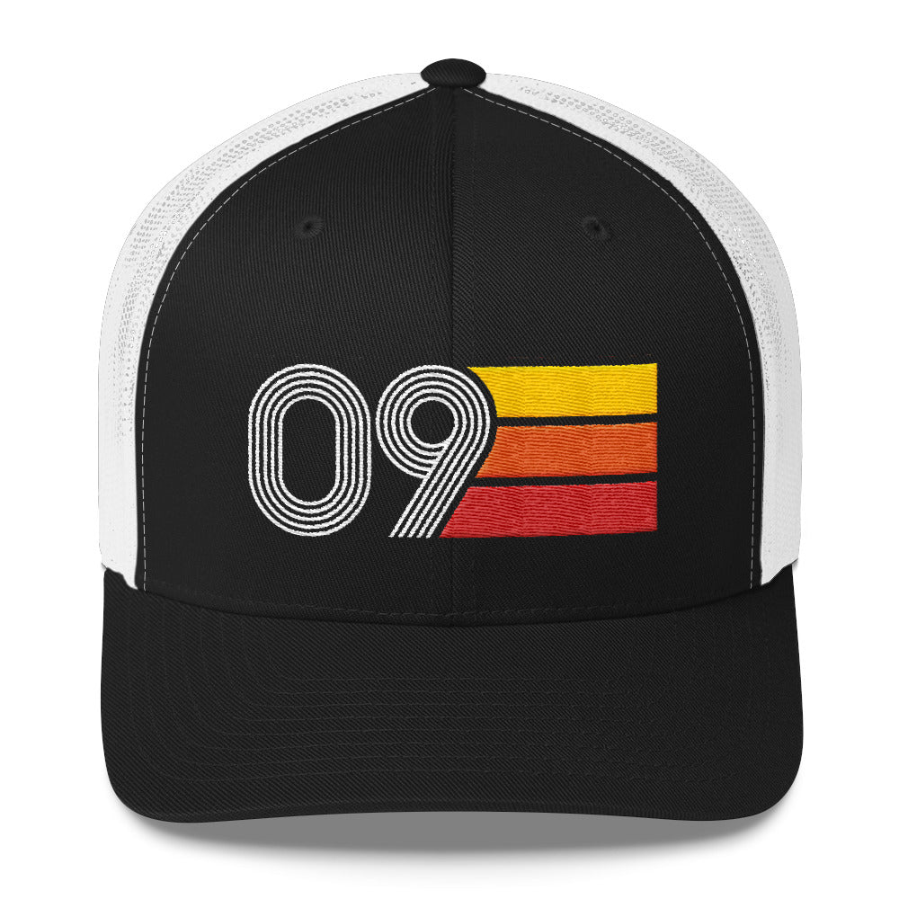 09 2009 Number 9 Retro Trucker Hat Birthday Gift Cap Decoration Party Idea for Women Men - Styleuniversal