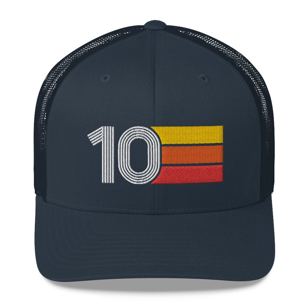 10 NUMBER TEN 2010 RETRO BIRTHDAY GIFT MENS WOMENS TRUCKER HAT - Styleuniversal