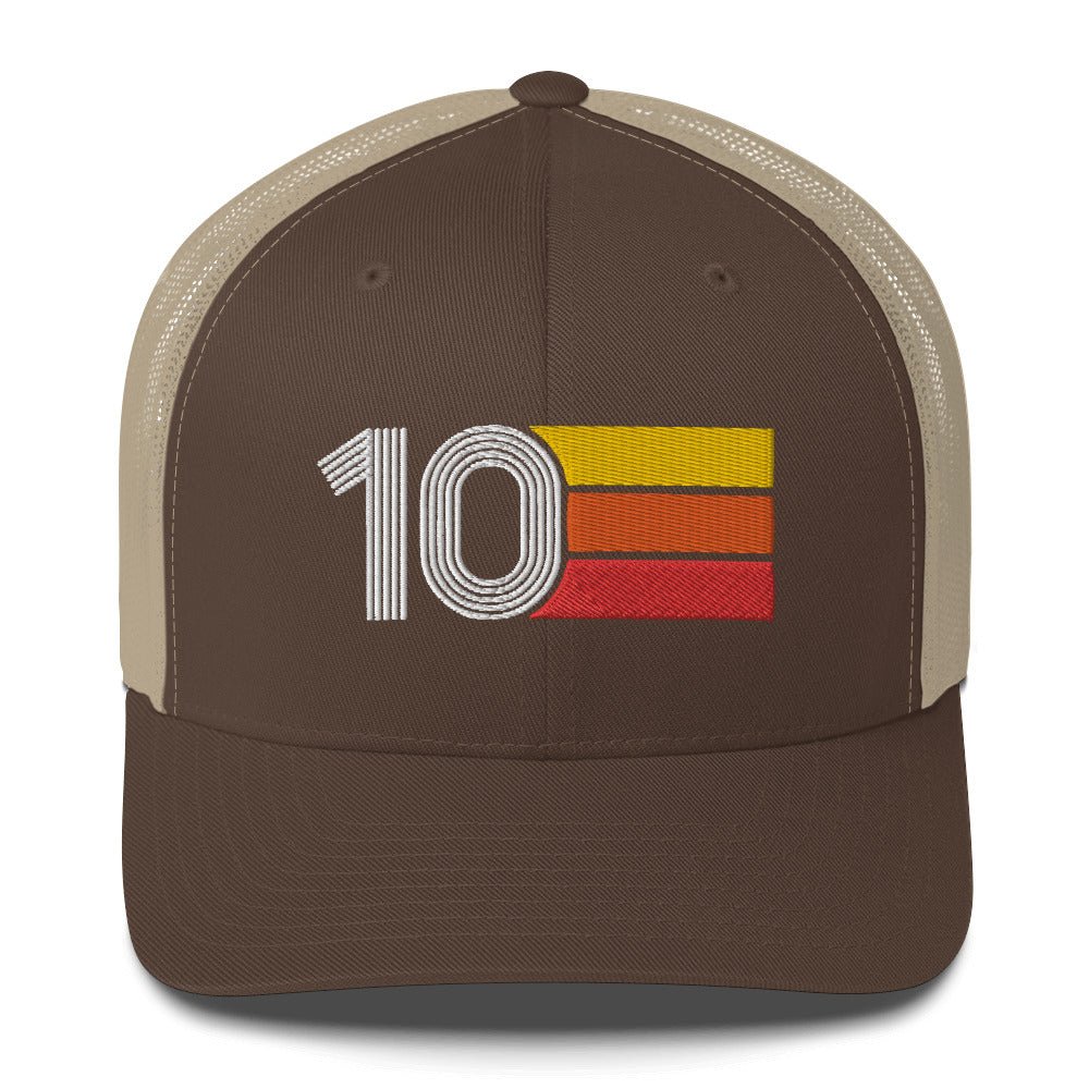 10 NUMBER TEN 2010 RETRO BIRTHDAY GIFT MENS WOMENS TRUCKER HAT - Styleuniversal