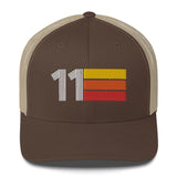 11 NUMBER ELEVEN 2011 RETRO BIRTHDAY GIFT MENS WOMENS TRUCKER HAT - Styleuniversal