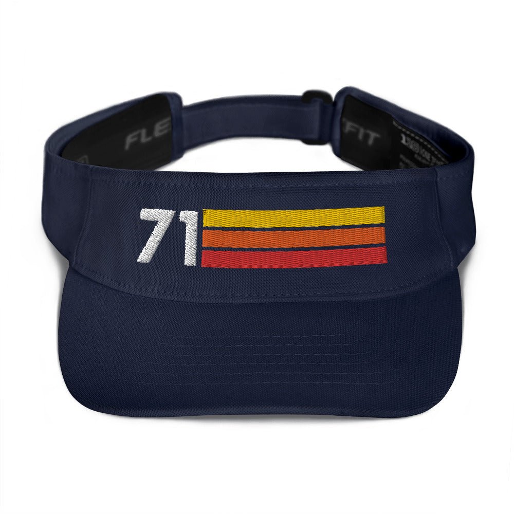 1971 RETRO BIRTHDAY ANNIVERSARY REUNION NUMBER 71 VISOR - Styleuniversal