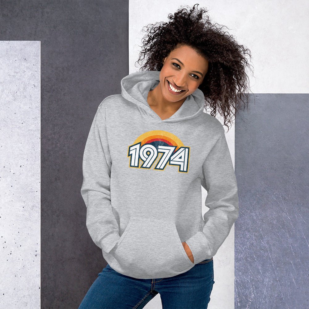 1974 Retro Sunset Unisex Hoodie - Styleuniversal
