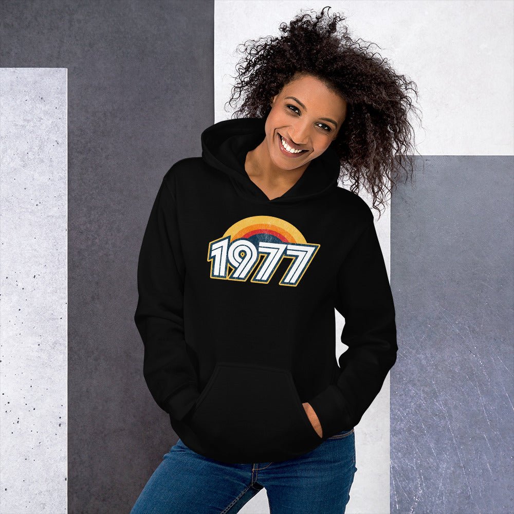 1977 Retro Sunset Unisex Hoodie - Styleuniversal