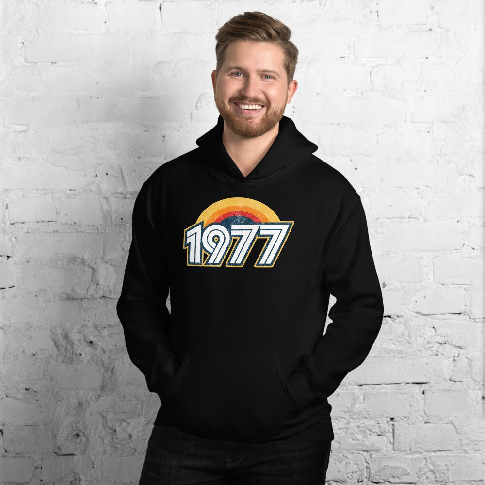 1977 Retro Sunset Unisex Hoodie - Styleuniversal