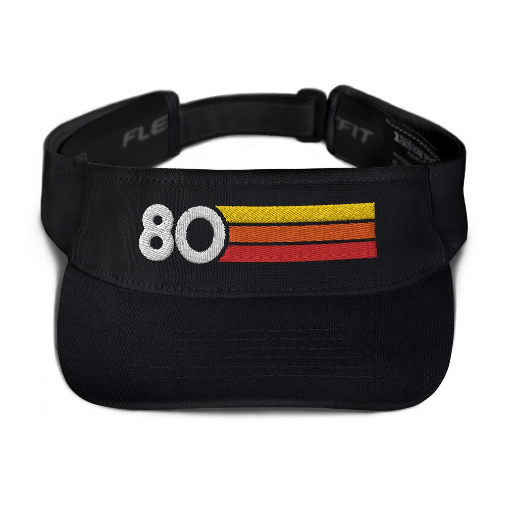 1980 Retro Birthday Anniversary Reunion Number 80 Visor - Styleuniversal