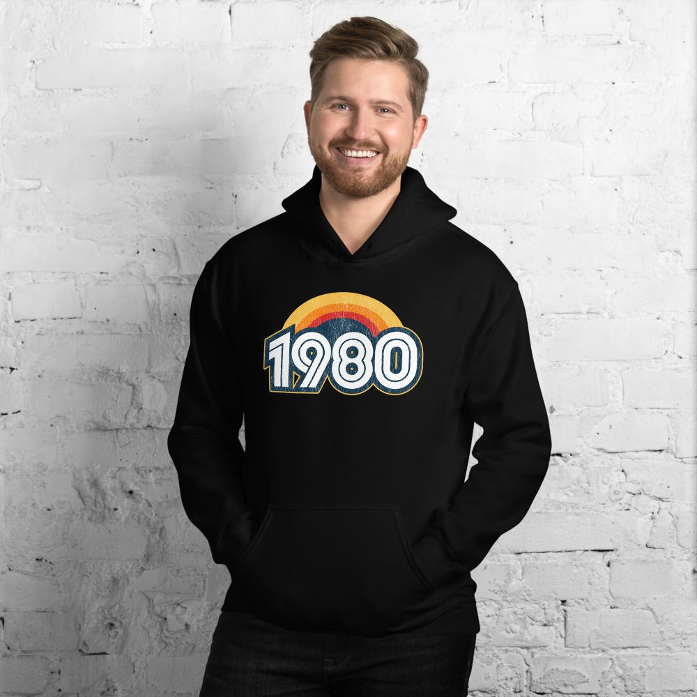 1980 Retro Sunset Unisex Hoodie - Styleuniversal