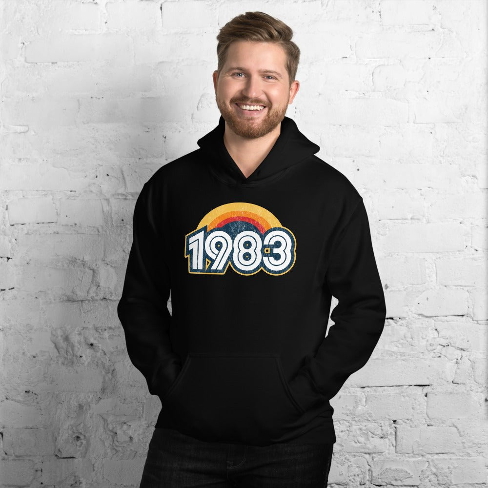 1983 Retro Sunset Unisex Hoodie - Styleuniversal
