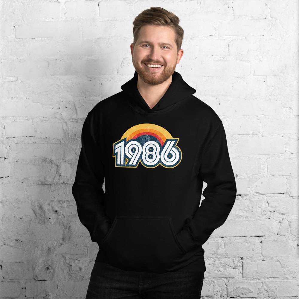 1986 Retro Sunset Unisex Hoodie - Styleuniversal