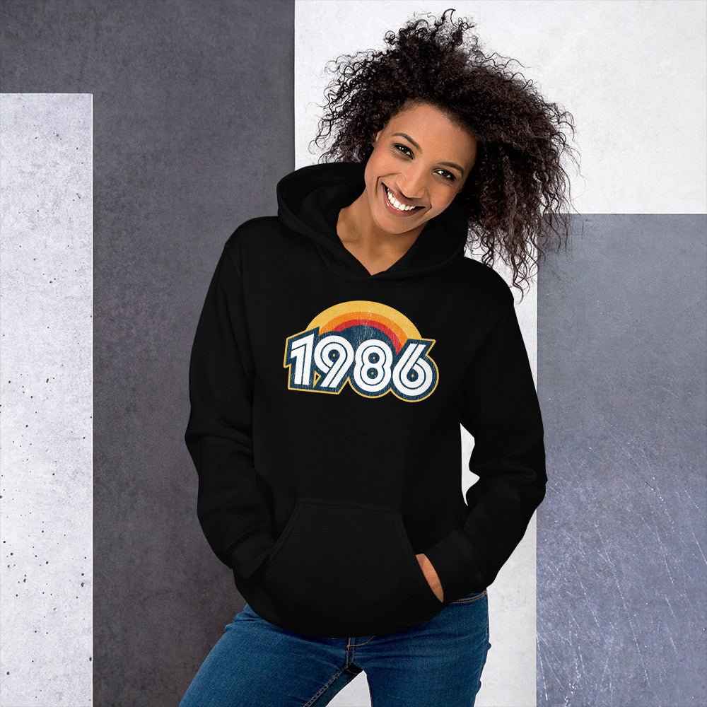 1986 Retro Sunset Unisex Hoodie - Styleuniversal