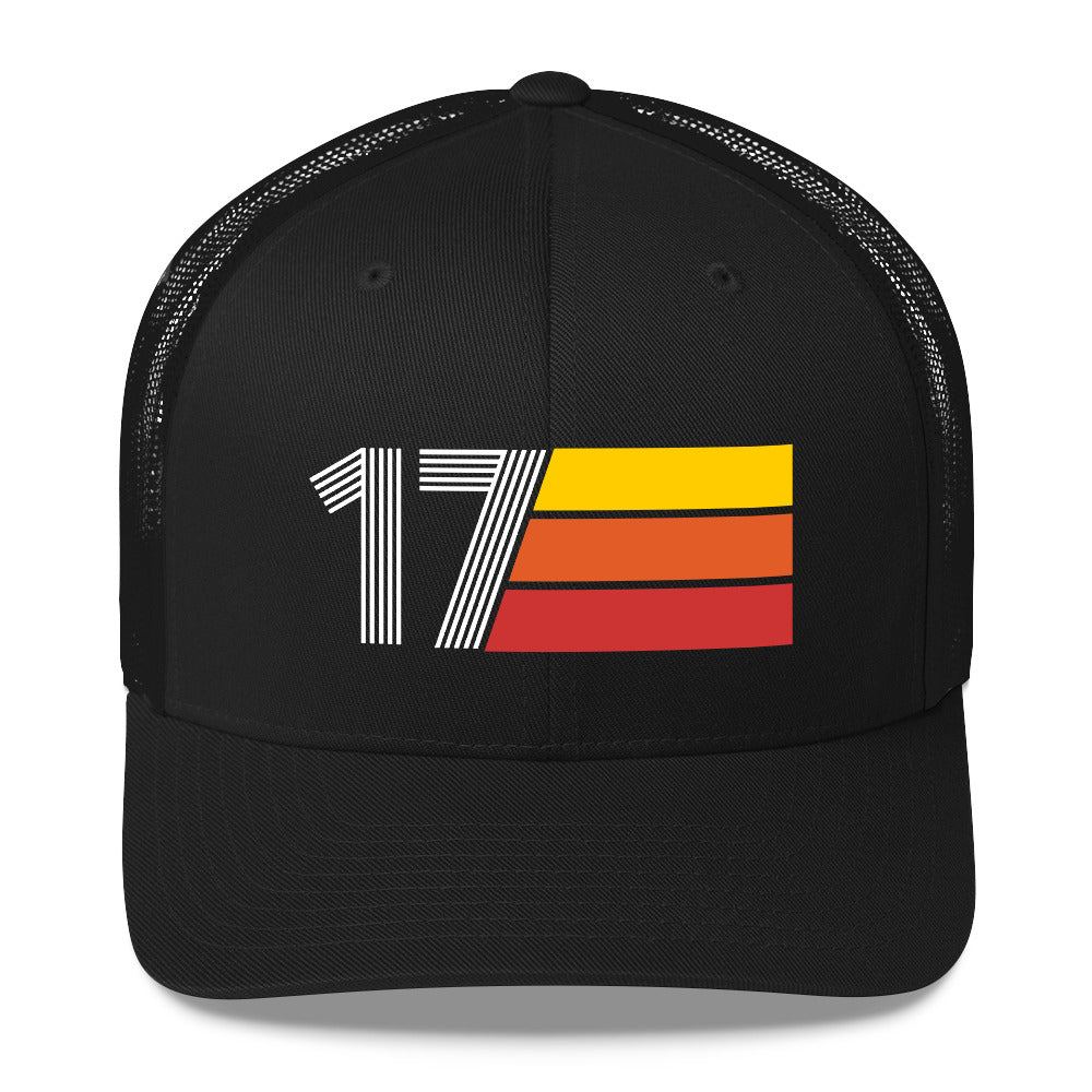 2017 RETRO BIRTHDAY GIFT NUMBER 17 MENS WOMENS TRUCKER HAT - Styleuniversal