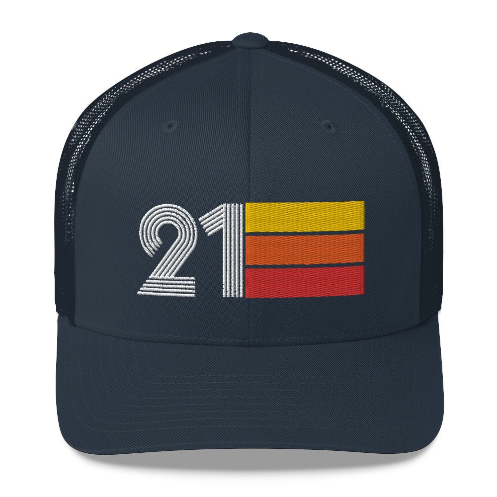 21 Retro Trucker Hat Birthday Gift Cap Decoration Party Idea for Women Men - Styleuniversal