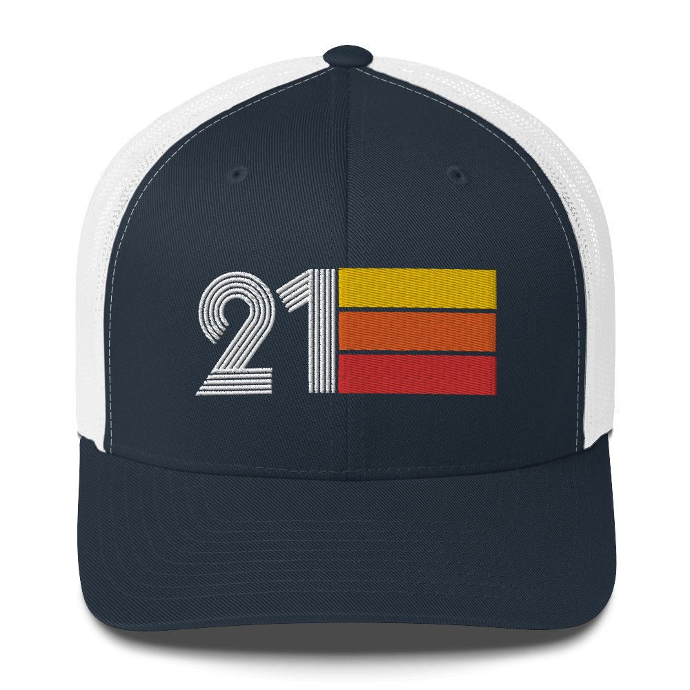 21 Retro Trucker Hat Birthday Gift Cap Decoration Party Idea for Women Men - Styleuniversal