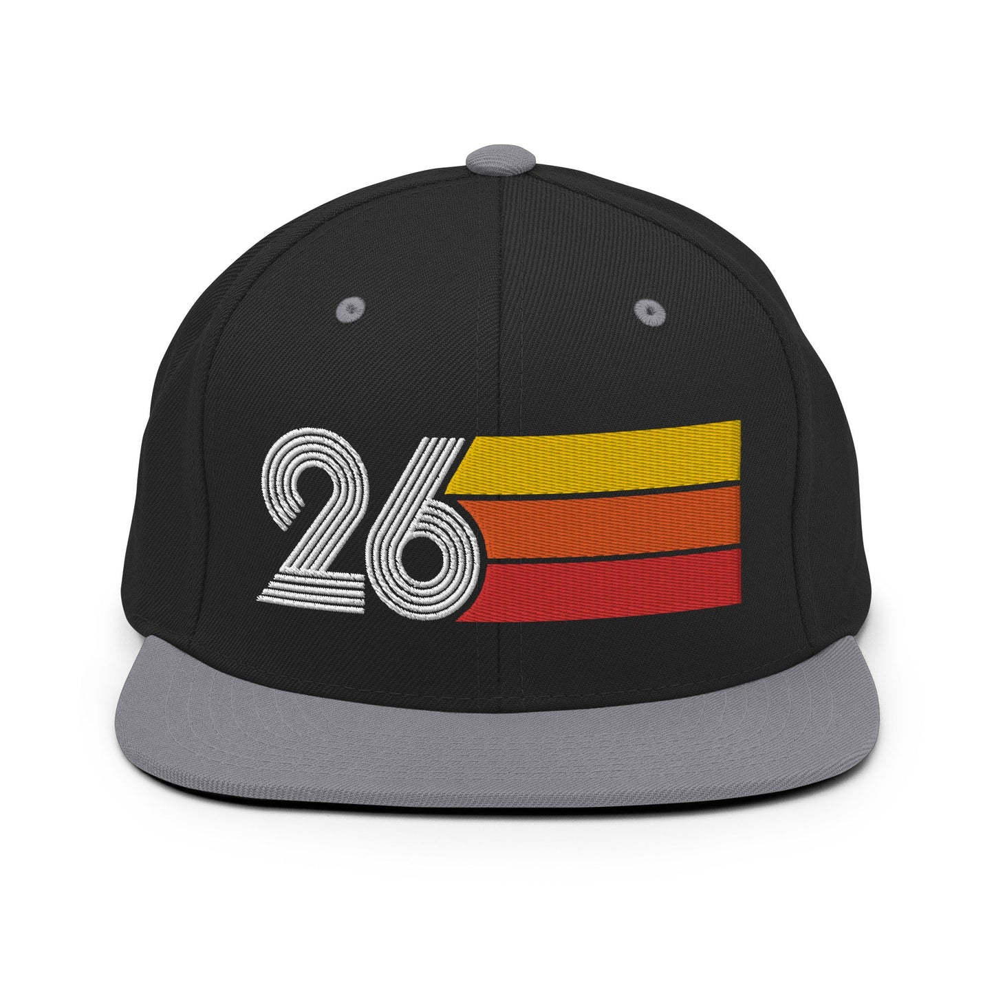 26 - Number Twenty Six 26th Birthday Gift Idea Flat Bill Snapback Hat for Men and Women - Styleuniversal