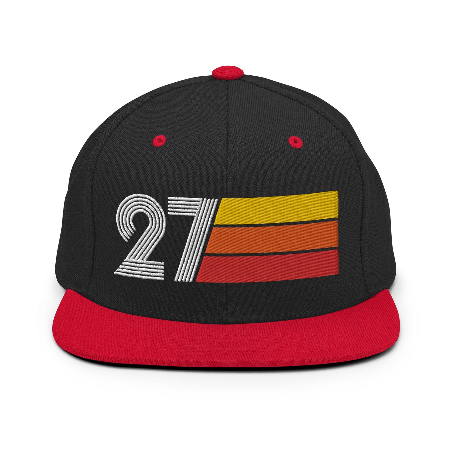 27 - Number Twenty Seven 27th Birthday Gift Idea Flat Bill Snapback Hat for Men and Women - Styleuniversal