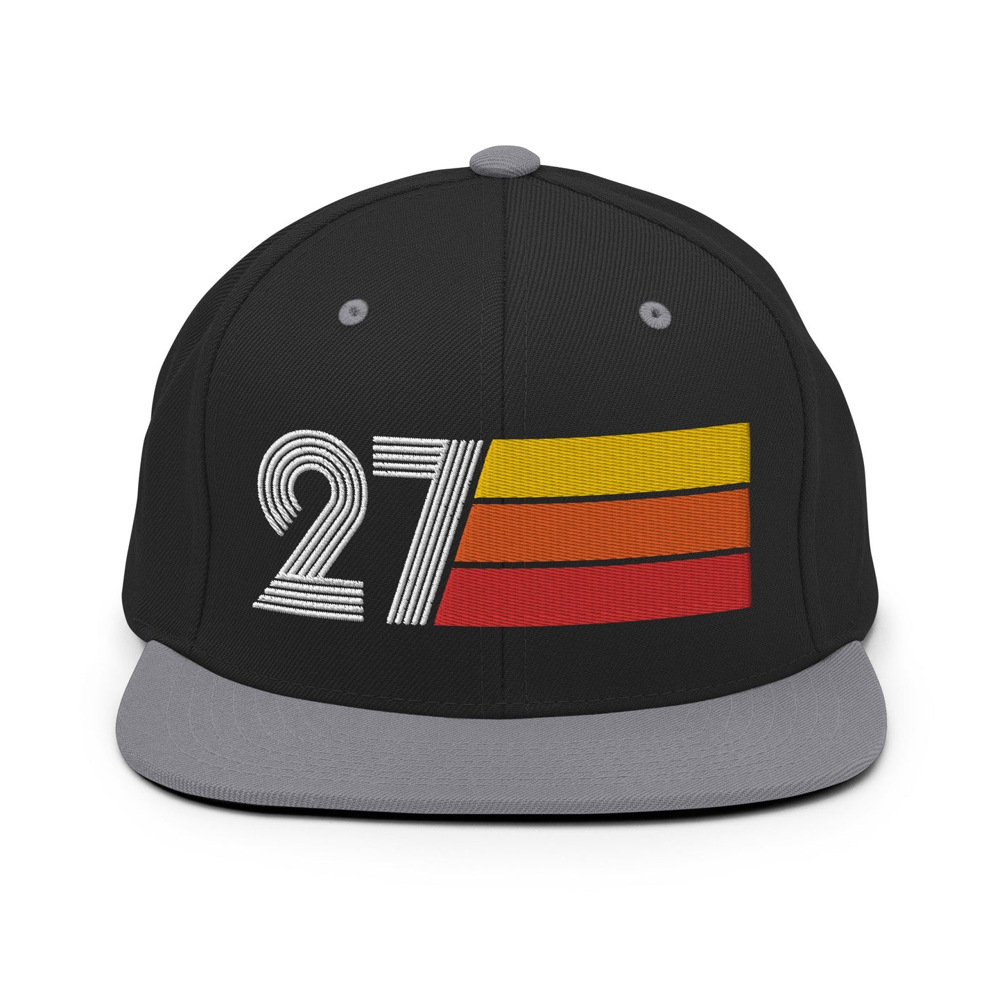 27 - Number Twenty Seven 27th Birthday Gift Idea Flat Bill Snapback Hat for Men and Women - Styleuniversal