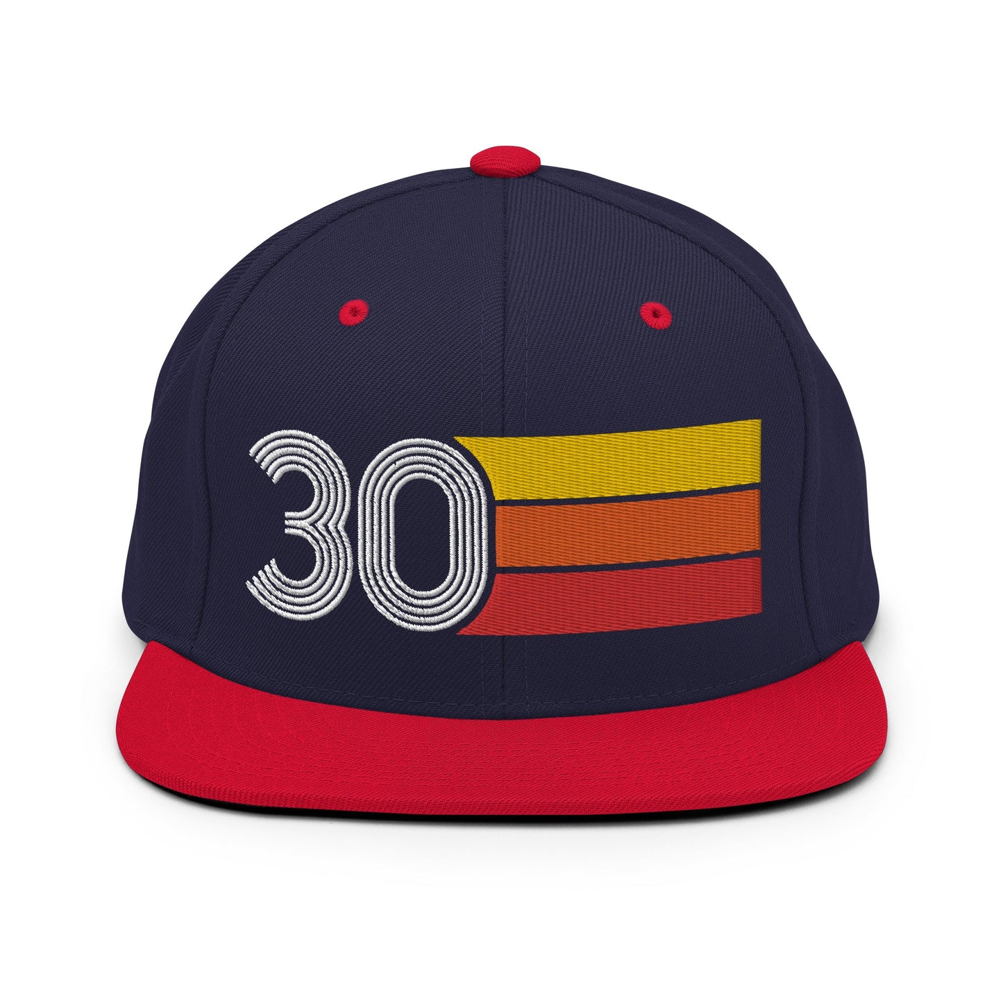 30 - Number Thirty 30th Birthday Gift Idea Flat Bill Snapback Hat for Men and Women - Styleuniversal